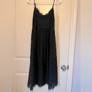 Size small - Express- black lace dress - midi length